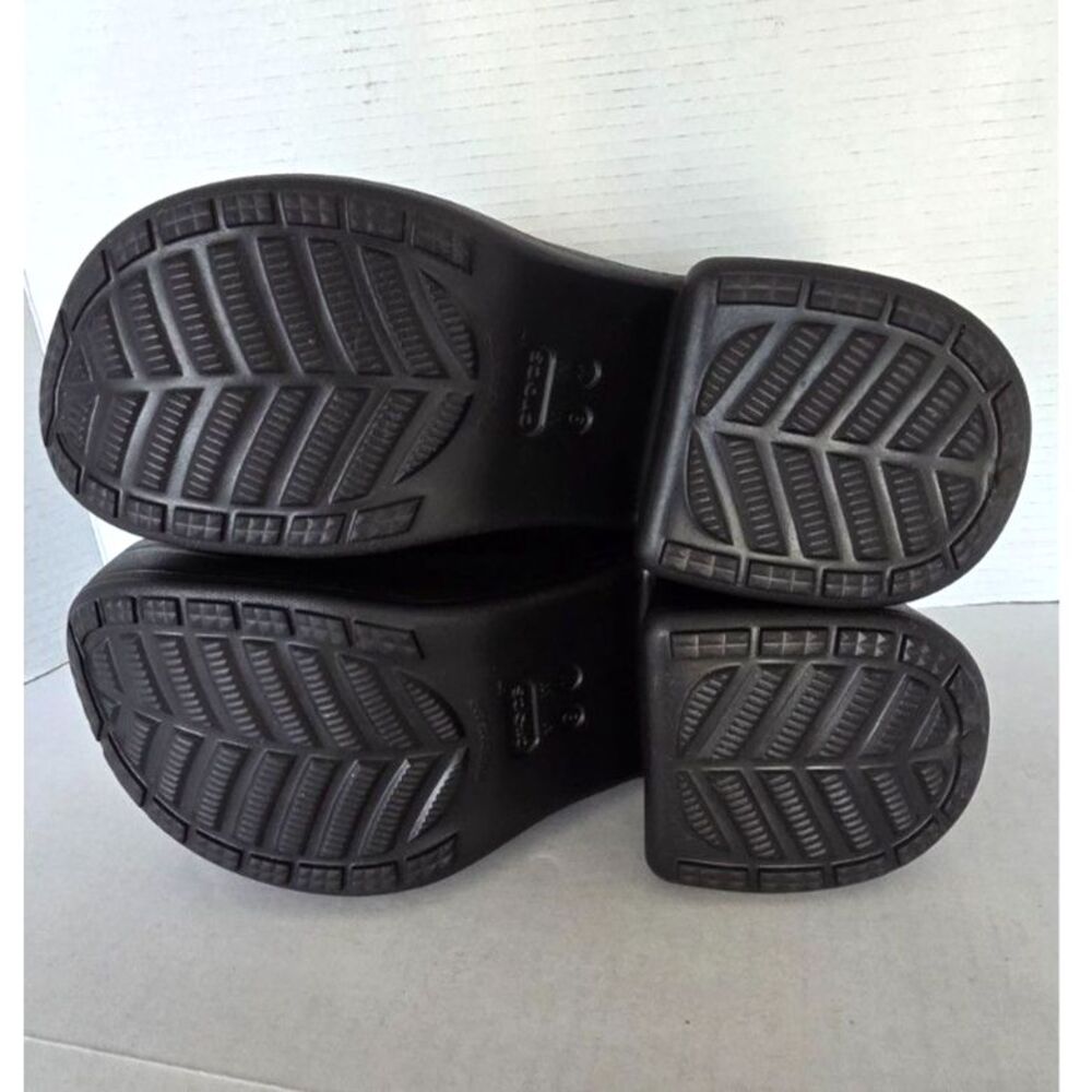Crocs Siren Black Goth Platform Heel Clogs Sz 11 Like New - Picture 7 of 10